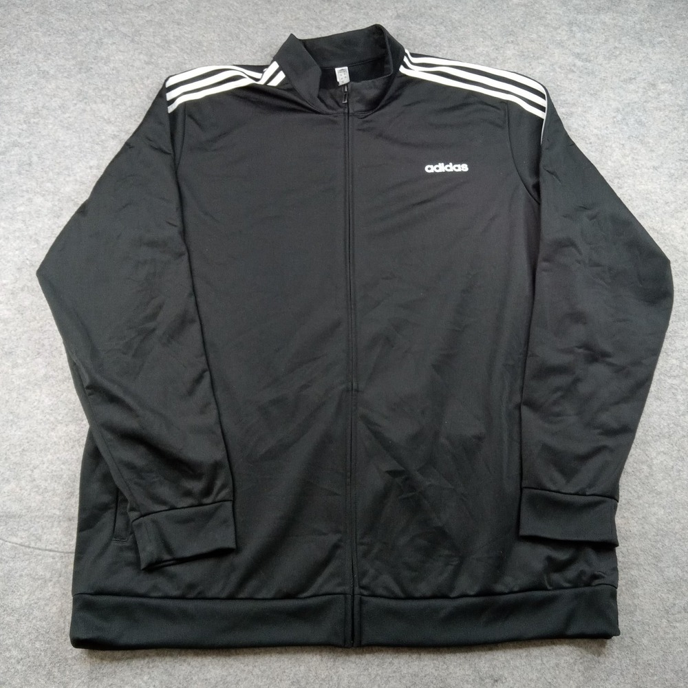 Adidas‎ Jacket Mens 3XLT Full Zip Track Sweatshirt Primegreen 3 Stripes DQ3070